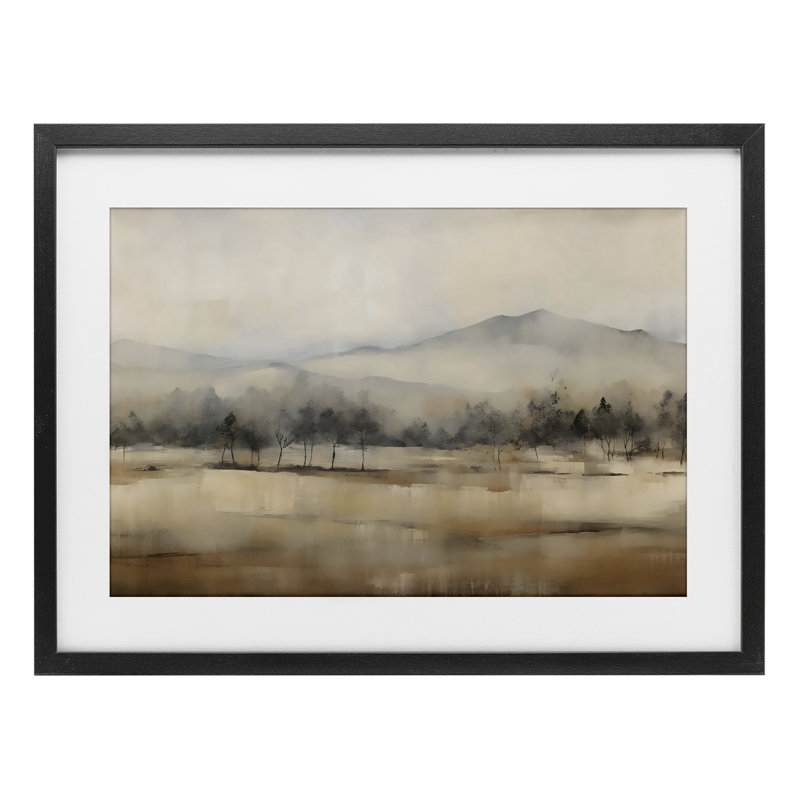 «Distant Tree Covered Mountain», reproduction encadrée sous verre, design by Creative Studio, H 17 po x l 23 po