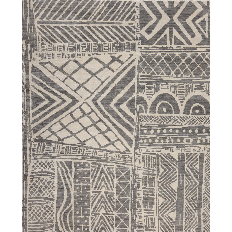 Africa Hand Woven Wool Abstract Area Rug, Rectangle 9' x 12'