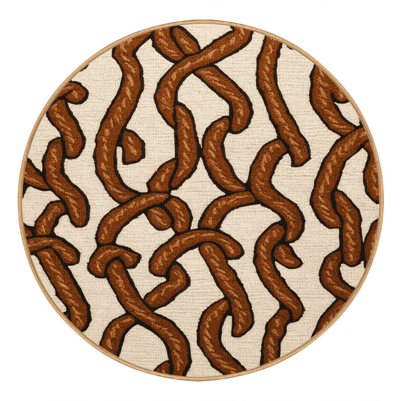 Tapis lavable avec desserts bretzels, Rond 4 pi
