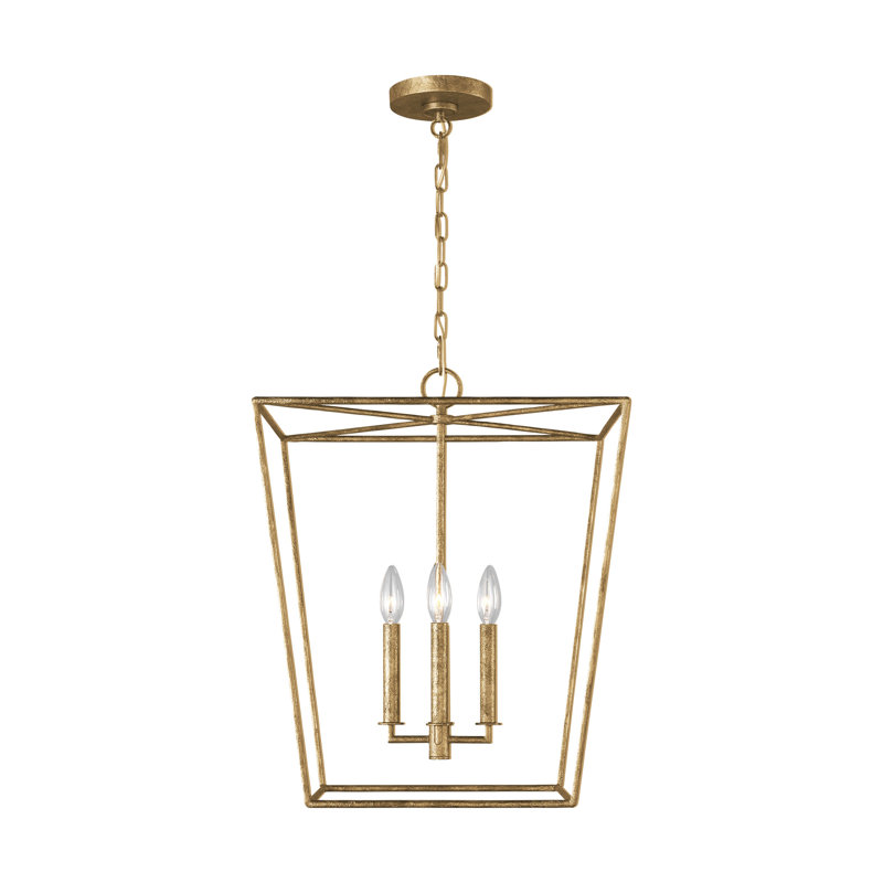 Ellen Degeneres Viota 4 Light Dining Room Entry Hallway Pendant, Casted Gild, 88.5" H x 18" W x 18" D