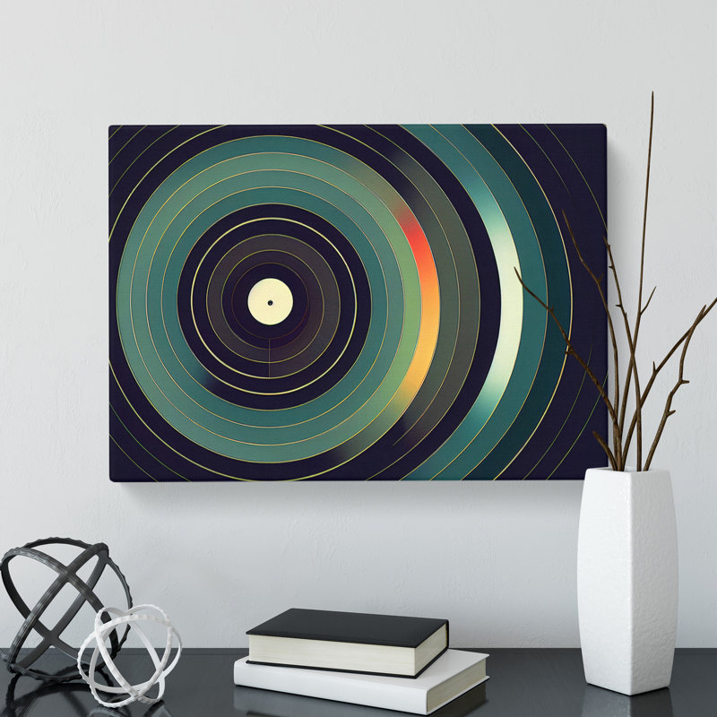 Dynamic Vinyl Record - Wrapped Canvas Print, 35cm H x 50cm W