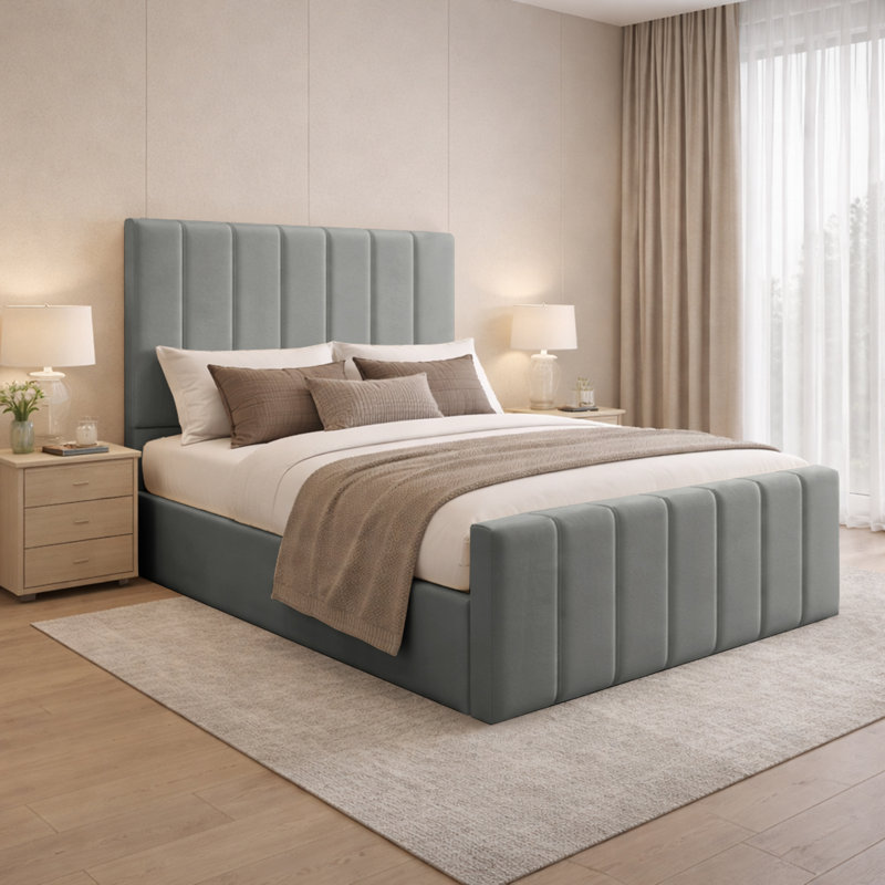 Connell Upholstered Storage Bed Frame, Single (3'), Grey
