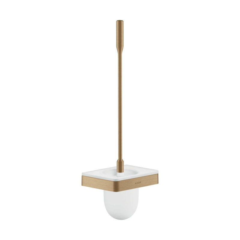 AXOR Universal SoftSquare Toilet Brush with Holder Wall-Mounted in Brushed Bronze, Bronze