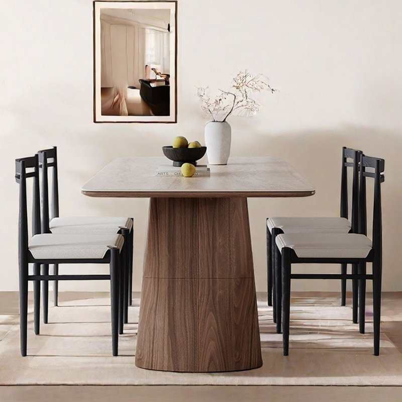 Ensembles de table de salle à manger de style moderne crème, H 29,53 po x L 55,12 po x l 29,53 po