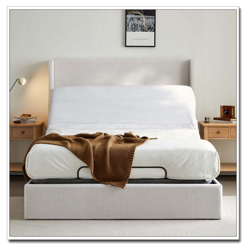 Base de lit réglable pour grand lit, Tissu/métal