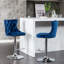 Pivot réglable en velours bleu d'une hauteur de 25 à 33 po, avec dossier confortable pour îlot de cuisine (de 2-820576000-820576027