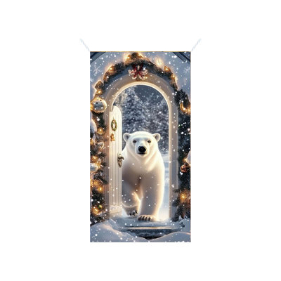 35 X 71 Inch Christmas Door Cover - Santa Claus Pattern - Christmas Day Door Decoration - Festival Party Decoration