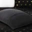 3 édredon ultraléger noir / or avec coussin décoratif pour lit simple / simple TG, lavable à la machine, envers en microfibre imprimé à l'envers-118916116-118916118