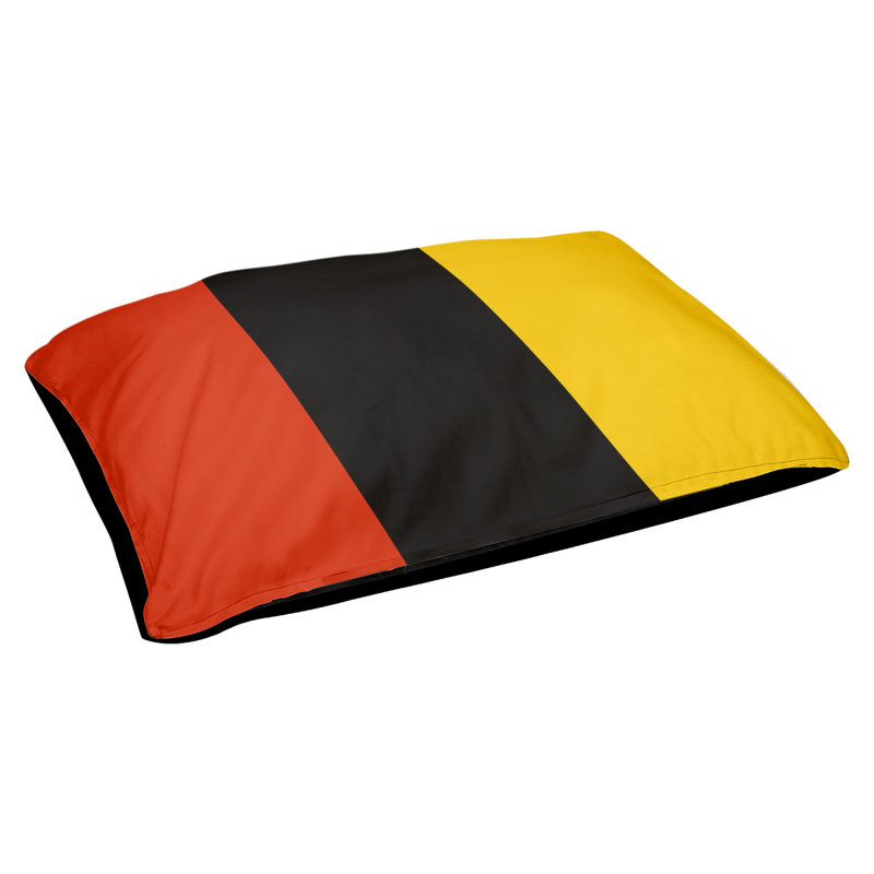 Coussin pour chien hockey Minnesota, Grand (l 50 po x P 40 po x H 17 po), Orange / Noir / Jaune