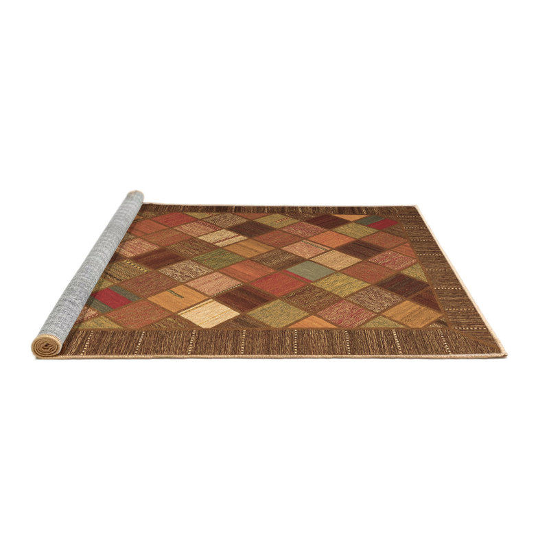 Washable Plaid Indoor Rug, Round 5'