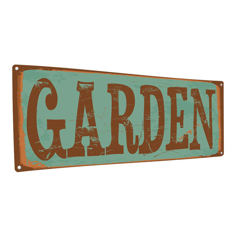 «Garden Metal Sign» sur métal, H 11,5 po x l 31 po