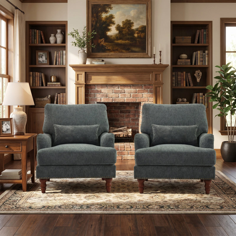 Upholstered Armchair, GREEN