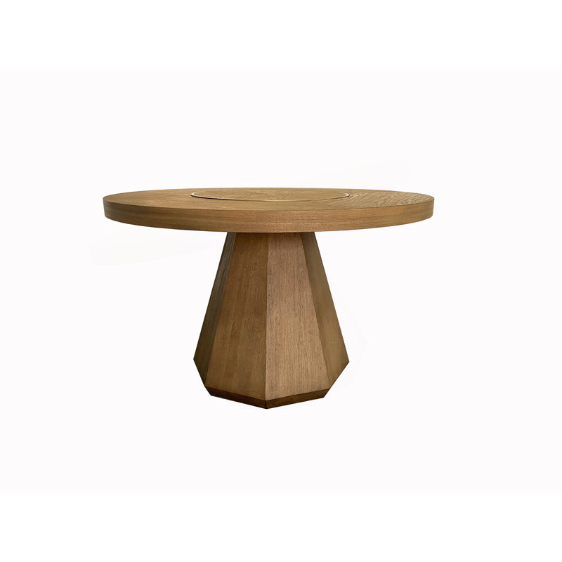 Round Dining Table W/ Lazy Susan - Latte