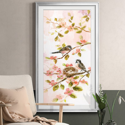 Blush Birds II - peinture encadrée
