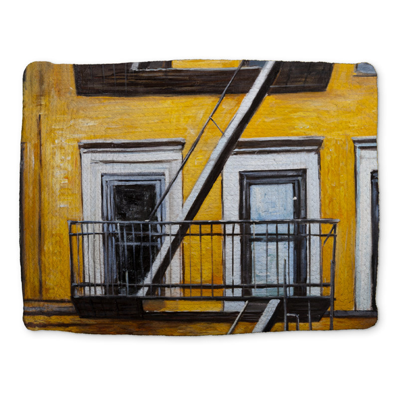 Gray Braided Polyester Placemat | Building Old Fire Escape Decor
