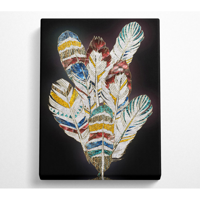 Native Feathers - No Frame Print on Canvas, 106.6cm H x 66cm W