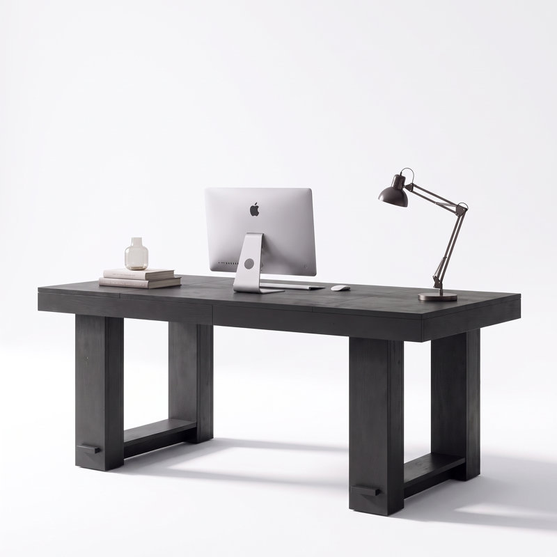 Bureau d'ordinateur de 160 cm de long avec pieds robustes pour bureau à domicile