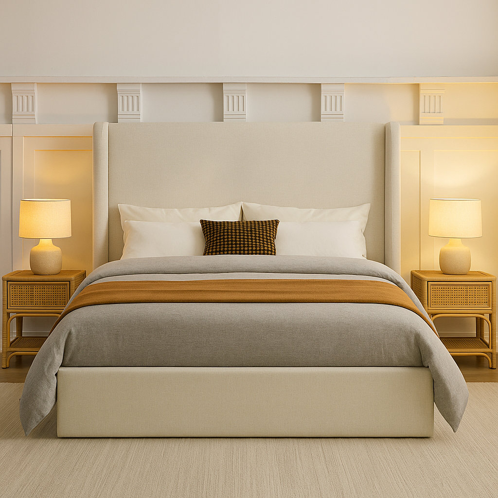 Latitude Run® Carmen Upholstered Wingback Bed & Reviews | Wayfair