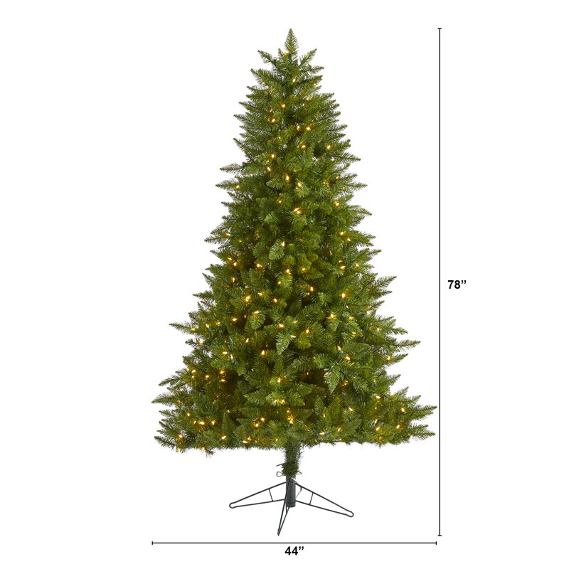 Arbre de Noël artificiel épinette vert avec lumières claires, H 6,5 pi