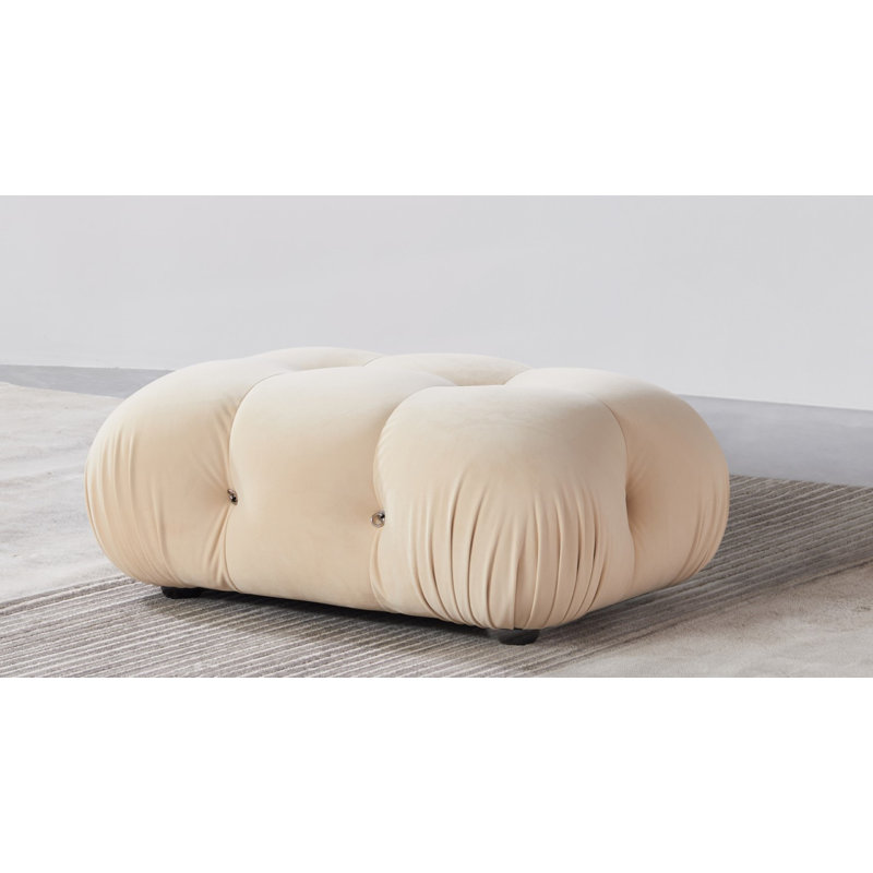 Damion Ottoman, Beige Velvet
