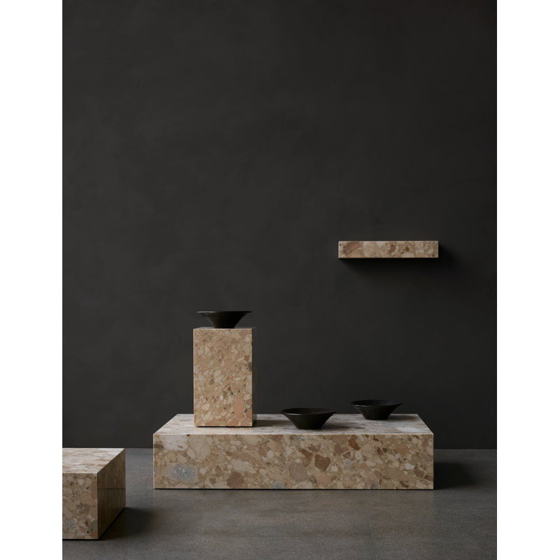 Plinth Marble Coffee Table, Kunis Breccia