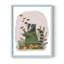 Raccoon Catching Leaves Framed Print - Solid Wood-1189751110-1189751131