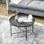 Table basse ronde martelée 24 po pour le salon HOMcom, stable et polyvalente