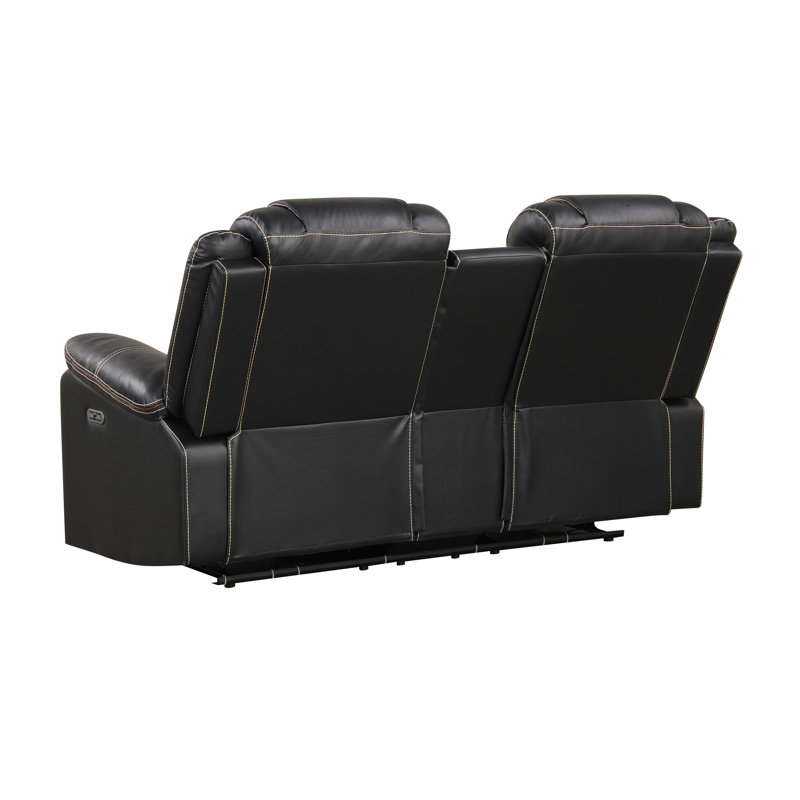 Causeuse inclinable électrique moderne avec console, rangement, porte-gobelet en acier inoxydable et haut-parleur Bluetooth