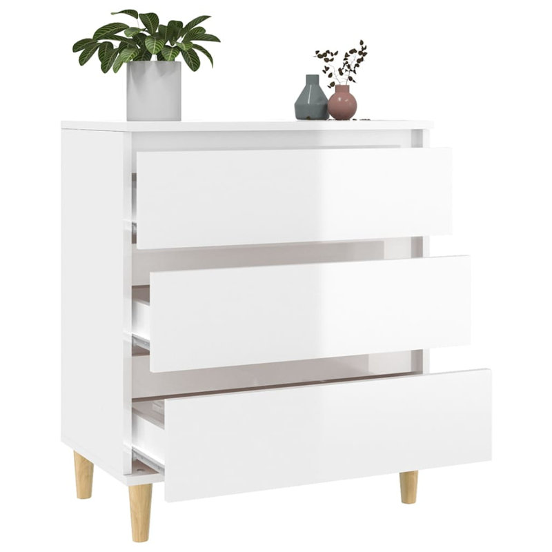 Caraban 60 cm W Eucalyptus Solid Wood Sideboard, Ivory/Oak