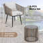 Ensemble de conversation 3 pièces bistro en rotin de patio, mobilier d'extérieur en osier toutes saisons, beige-725262811
