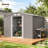 9' x 6' Outdoor Storage Shed, Garden Tool Metal Shed with Foundation Kit, Double Lockable Door, Air Vents and Sloping Roof, for Backyard, Patio, Lawn, Light Gray-124945419