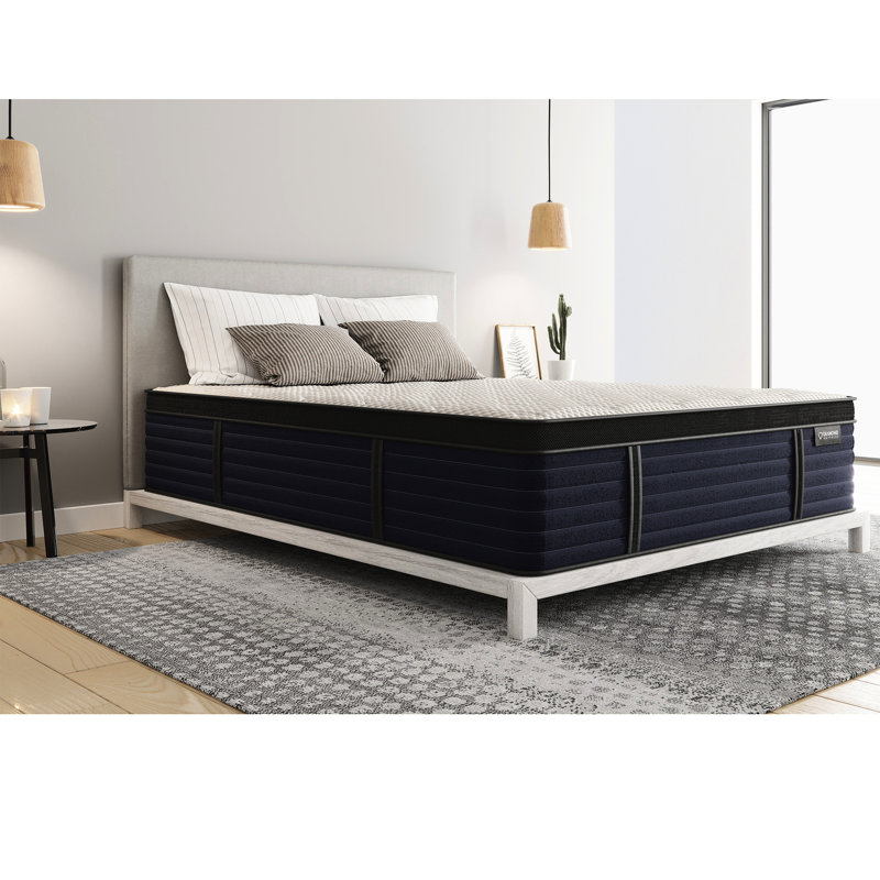 Grand matelas avec latex ferme ferme de 14,5 po, blanc pour grand lit, Grand lit, 14.9"
