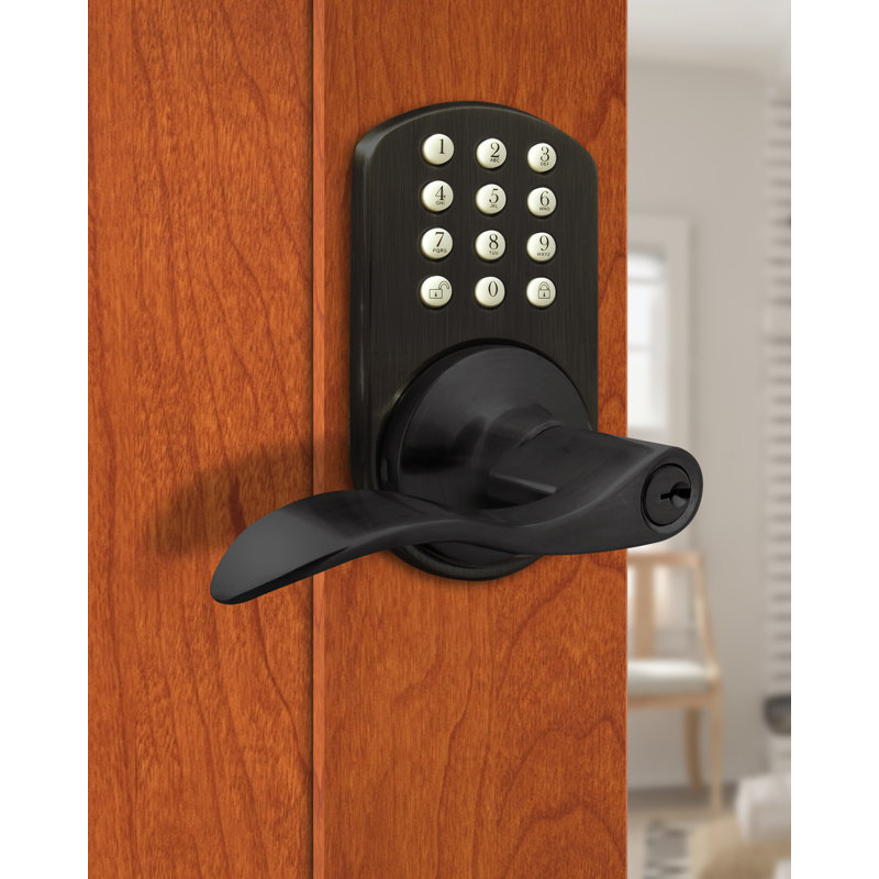 Keyless Entry Door Lever, Oil Rubbed Bronze