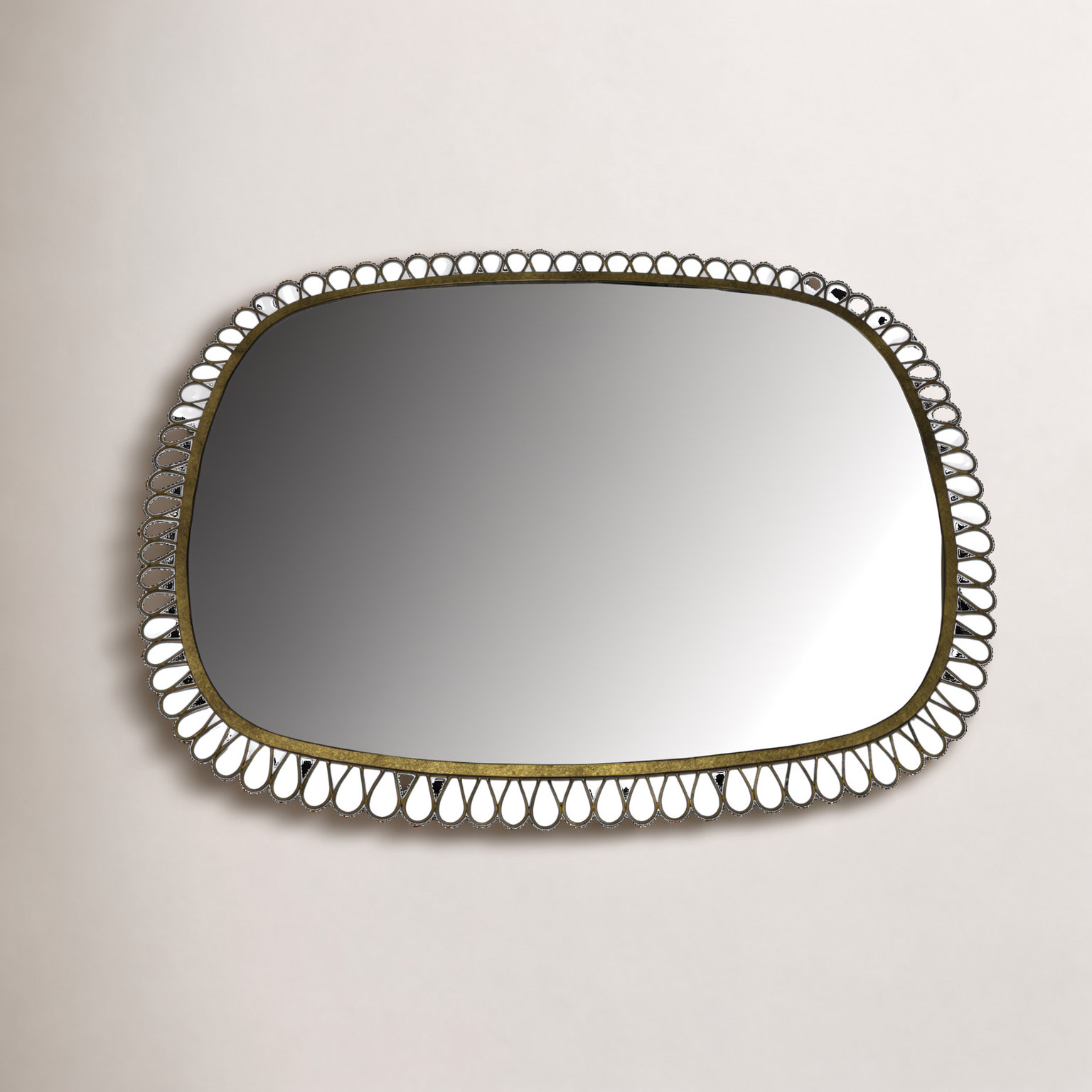 Squiggle Rectangle Mirror Bronze, Rectangle