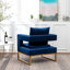 Fauteuil d'appoint contemporain rembourré, bleu-149088790
