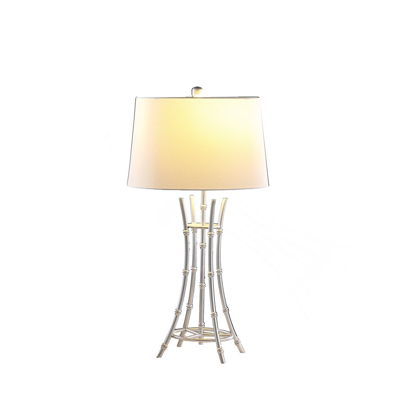 Lampe de table en métal brossé 29,25 po Kiara, Argent argent