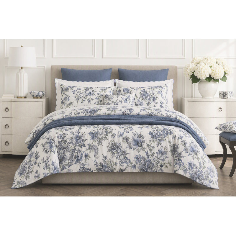 Talavera Duvet Set Blue, King Duvet Cover + 3 Standard Shams