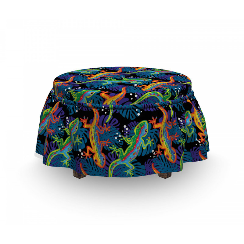Housse pour repose-pieds flore et faune exotiques