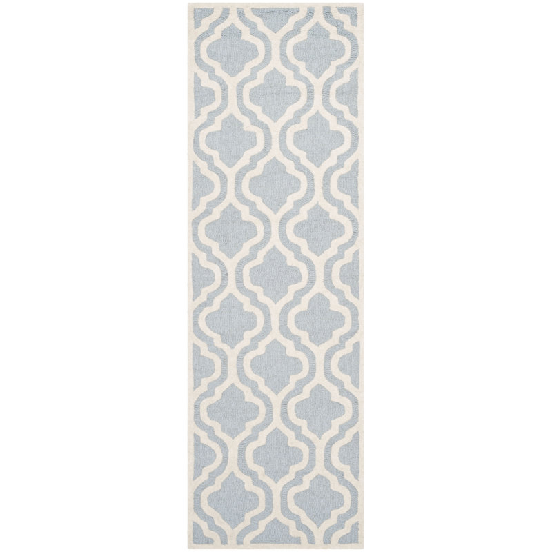 Tapis en laine touffeté à la main Cannen, Tapis de couloir de 2 pi 6 po x 8 pi