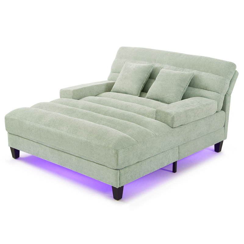 Canapé-lit en chenille, Vert