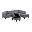 Canapé, chaise et repose-pieds 104,5 po, gris