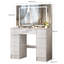 Bureau de coiffeuse avec grand miroir et lumières DEL, 3 modes d'éclairage, table de coiffeuse avec tiroirs pour filles, blanc