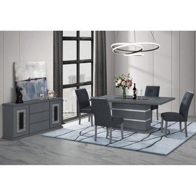 Ensemble de table et chaises ARIYA gris foncé
