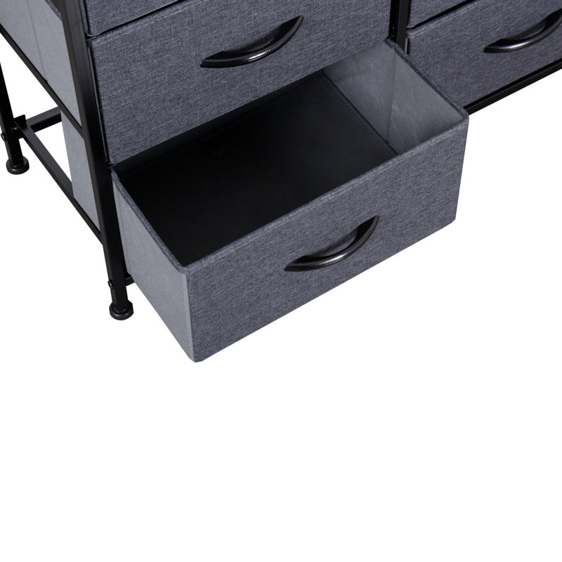 Caileigh 24.57 cm W Chest of 6 Drawers, Black