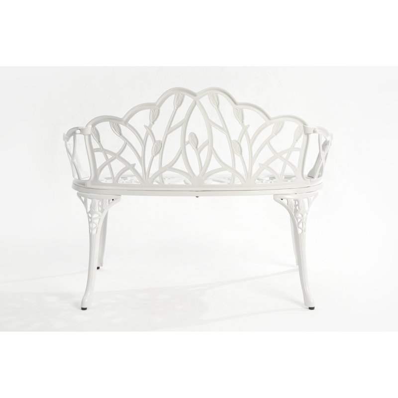 Cast Aluminium Bench, White