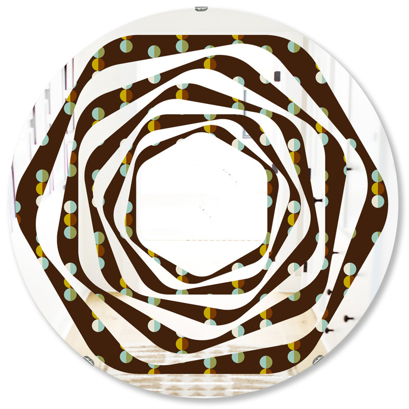 Geometric Mod Dots - Miroir mural moderne, 31,5 po x 31,5 po