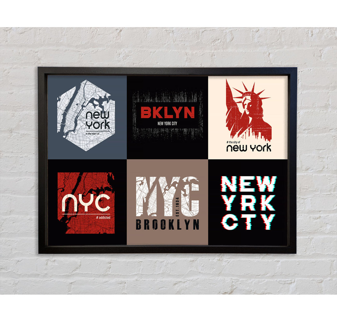 New York Signs - Einzelne Bilderrahmen Kunstdrucke auf Leinwand