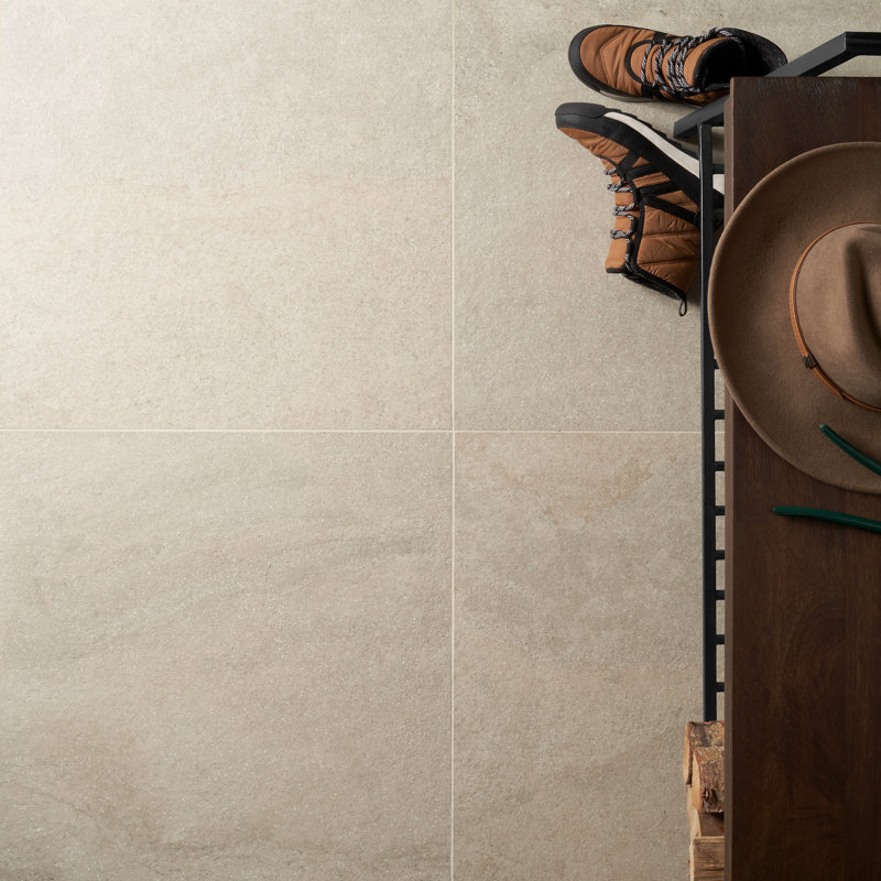 Mesa 23.62" x 23.62" Matte Limestone Look Porcelain Floor and Wall Tile (15.49 Sq. Ft./Case), Beige