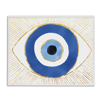 «Evil Eye Shape» rayé, symbole de Mati, estampe numérique texturée encadrée par Ziwei Li_aq-546
