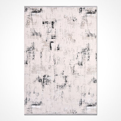 Modern/Abstract Beige Machine Washable Non-Slip Area Rug